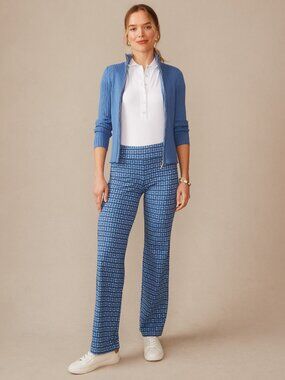 J McLaughlin Carmel Pants in Signet Lock - Blue/Navy NEW